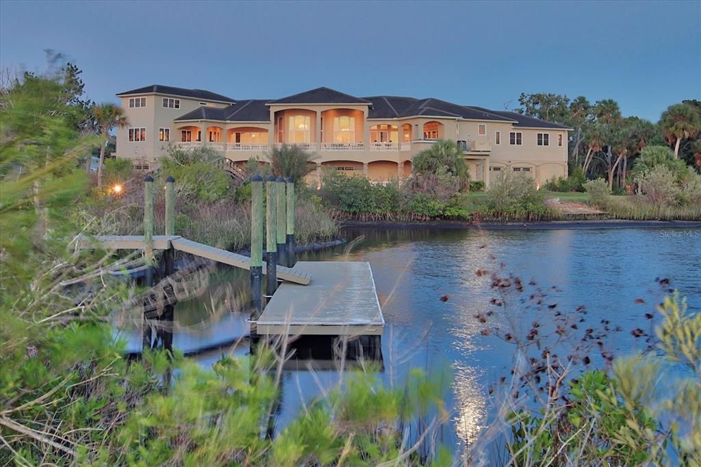 Rear exterior with floating dock