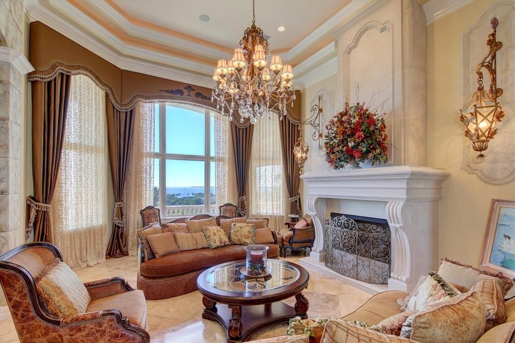 Formal Living Room with Gas Fireplace