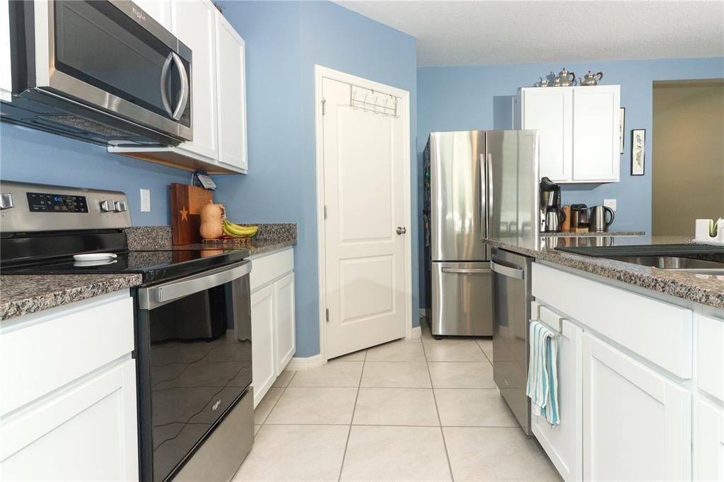 Kitchen with stainless steel appliances