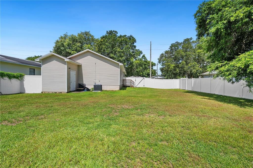 Fully fenced backyard