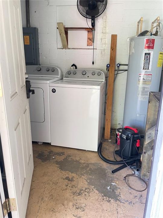 Laundry room / Enclosed Storage Area Located Under Carport.