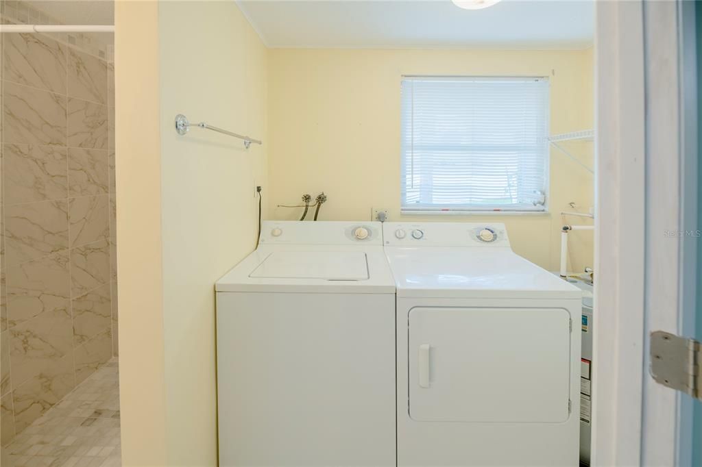 Laundry in bathroom