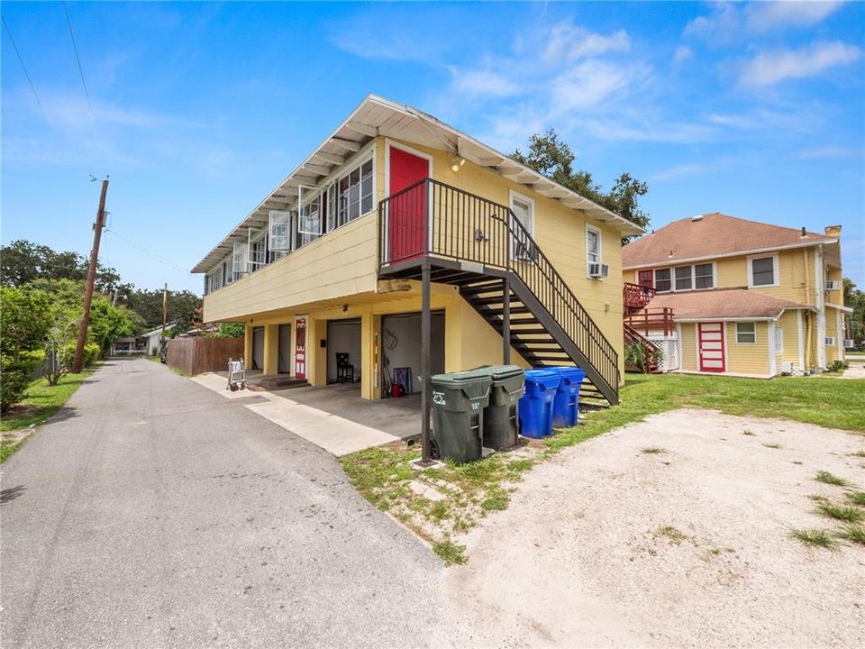 4 car garage and extra parking and side entry