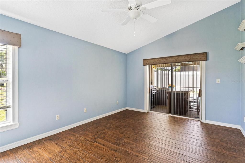 Primary Bedroom with Sliding Doors leading to Lanai Area