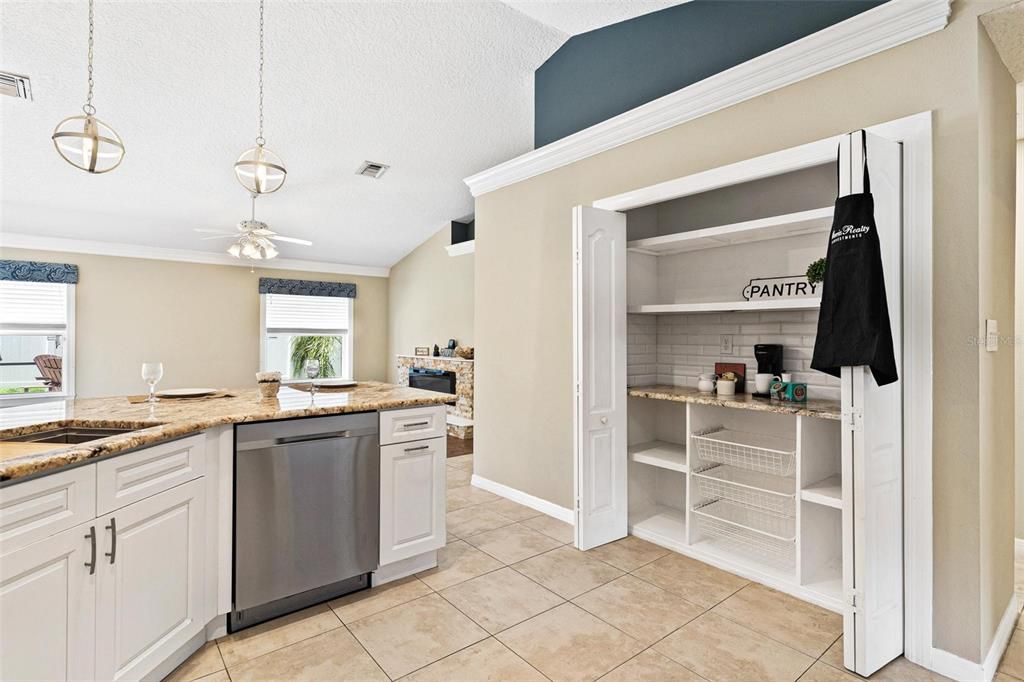 Kitchen with Large Closet Pantry