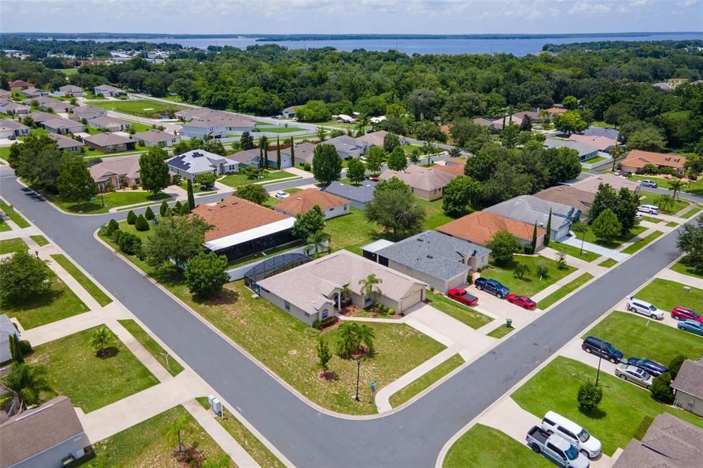 Aerial of Property with Lake Views