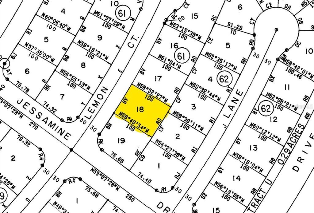 Plat Map showing the legal measurments.