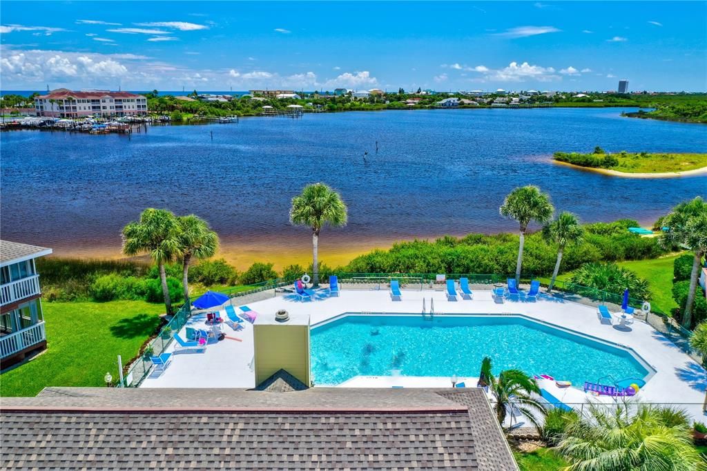 pool with water view