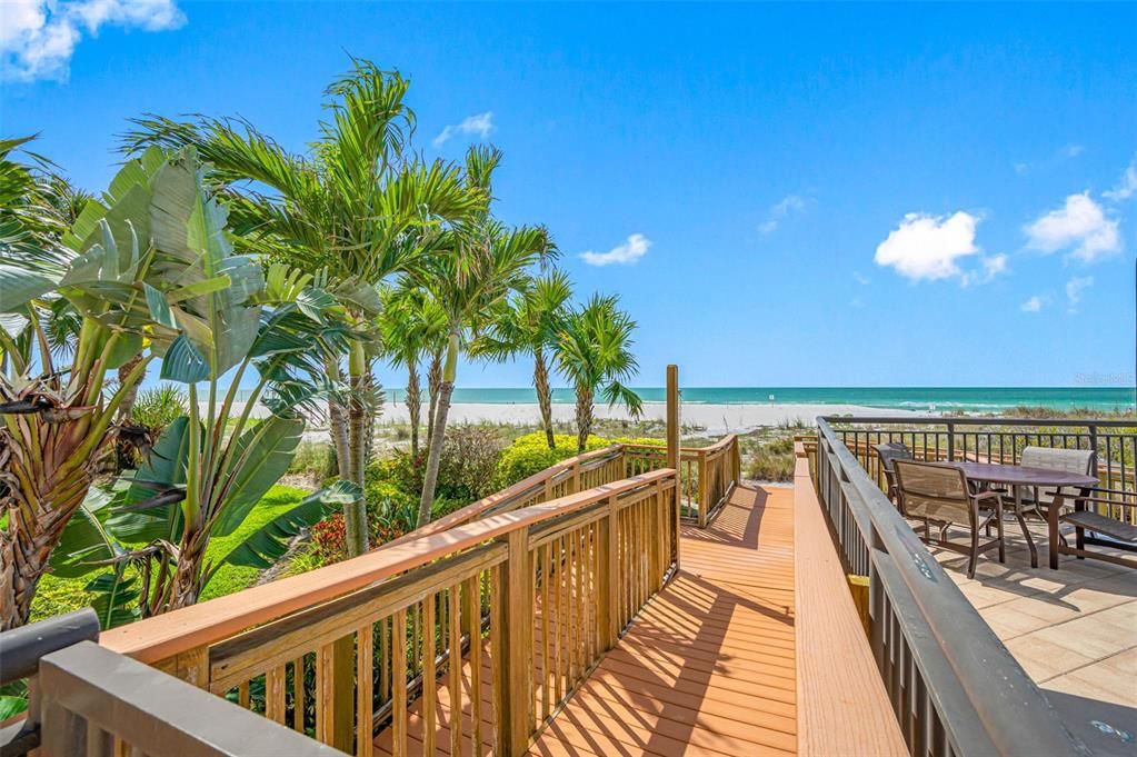 Private beach access boardwalk