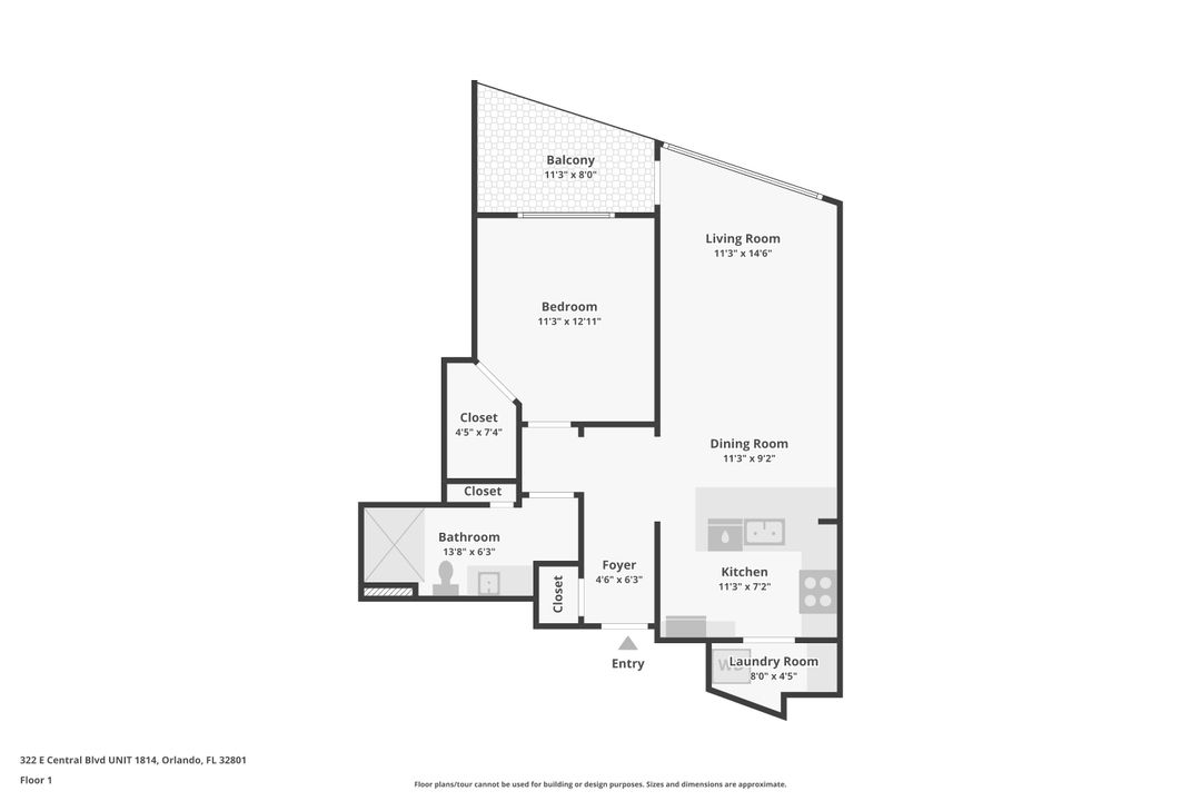 Activo con contrato: $330,000 (1 camas, 1 baños, 797 Pies cuadrados)