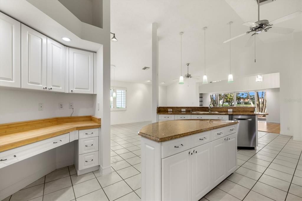 Kitchen with granite and an abundance of cabinets