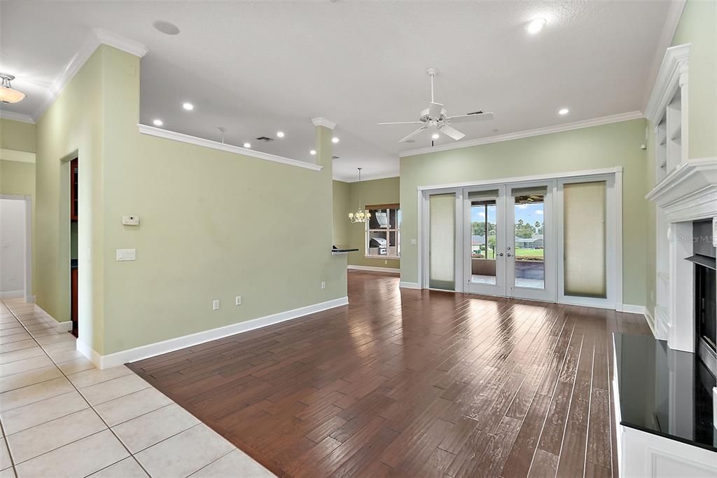 Living room with gleaming wood floors