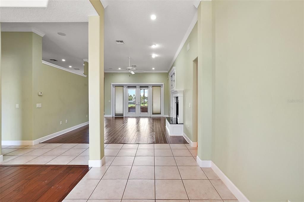 Spacious foyer gives way to the dining and living room