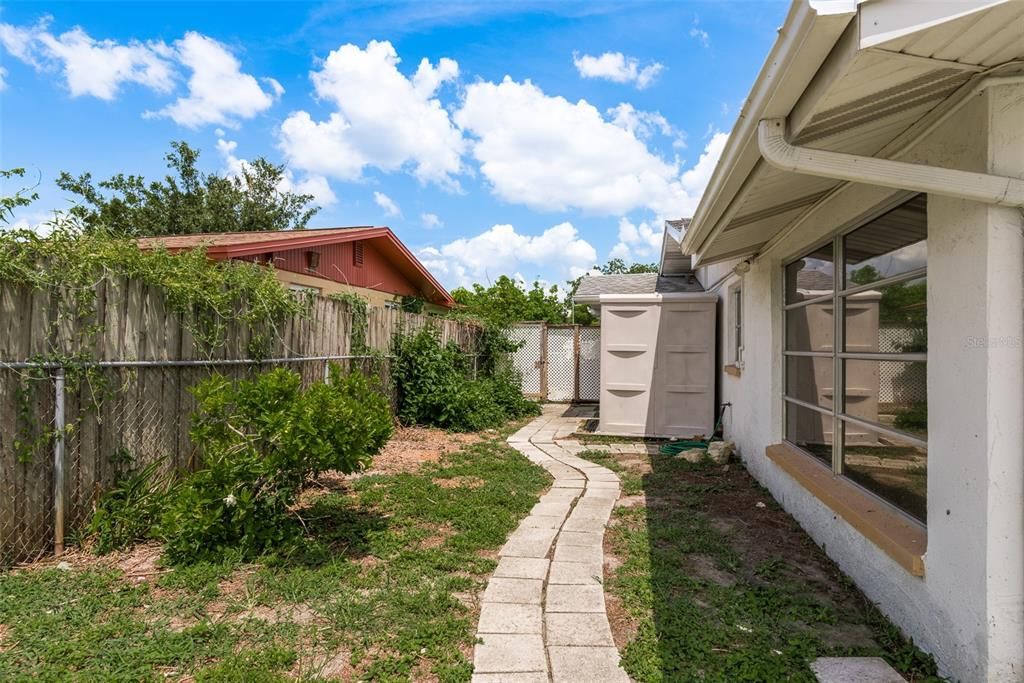 Side Yard and Utility Shed