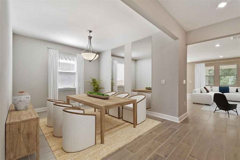 Virtually Staged Dining Room.