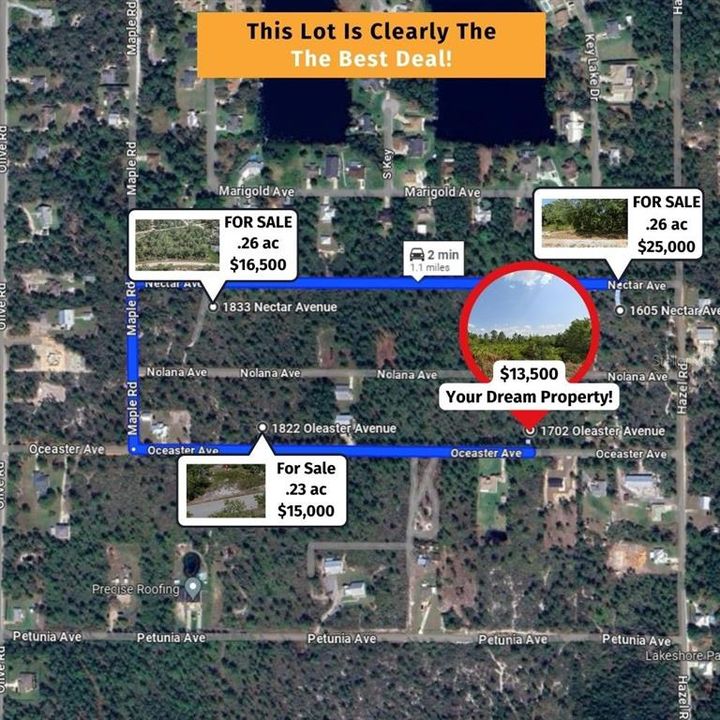 For Sale: $13,500 (0.23 acres)