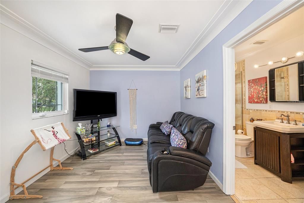 So much space! Two bedrooms share a Jack and Jill bath with honey onyx tiling and Jerusalem stone flooring.