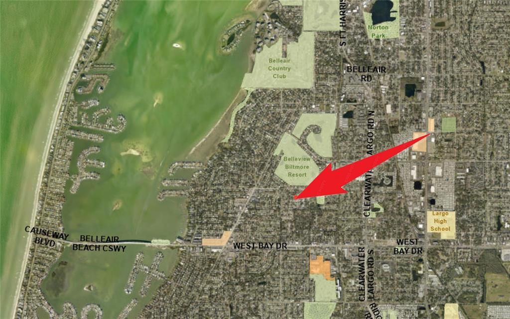 You can't beat the location. Belleair bridge/ramp 1 mile away, Belleview Biltmore Golf and Pelican Golf Club just 4 minutes away, 2 major hospitals just minutes away, 10 minutes to St Pete Airport and 20 minutes to TIA and Tampa.