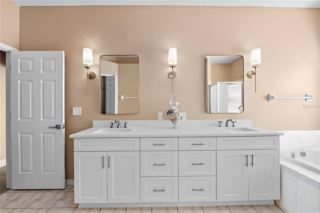 Lots of storage in this double vanity