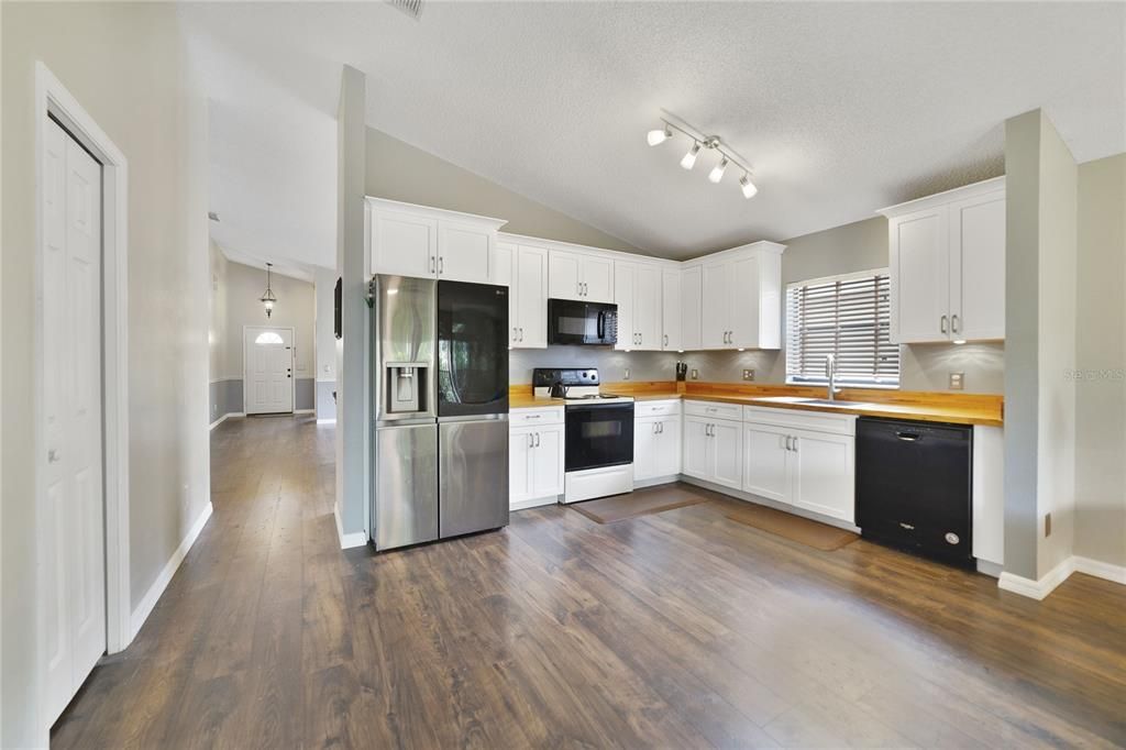 Kitchen with Butcher Block Counter Tops!