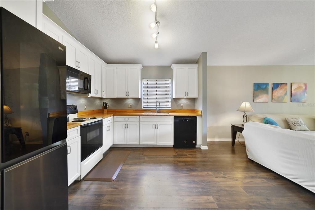 Kitchen with Butcher Block Counter Tops!