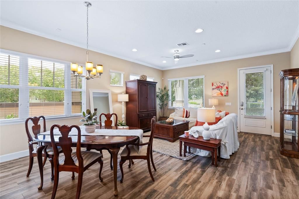 Dining Room and Family Room Combo with much NATURAL LIGHT and SAME FLOORING THROUGHOUT FIRST FLOOR