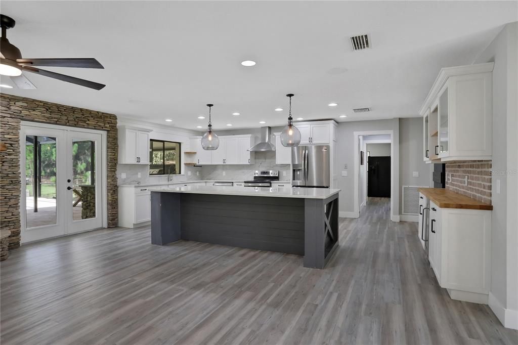 View of kitchen from the family room