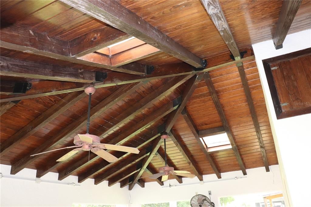 Wood ceiling in Lanai