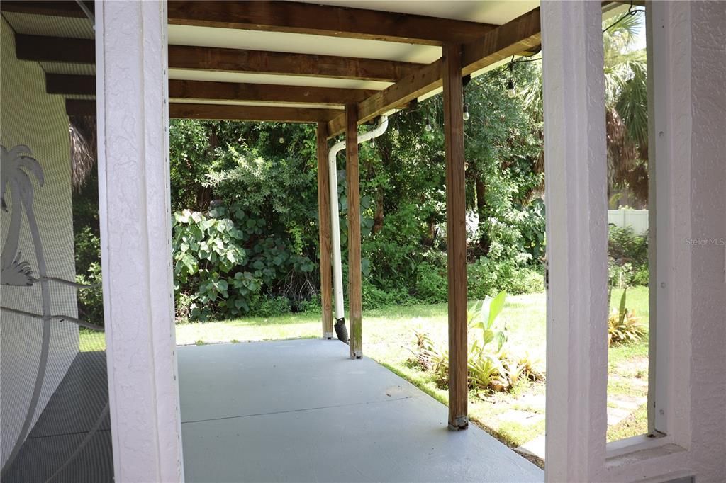 Under Roof Patio with newly painted concrete floor.