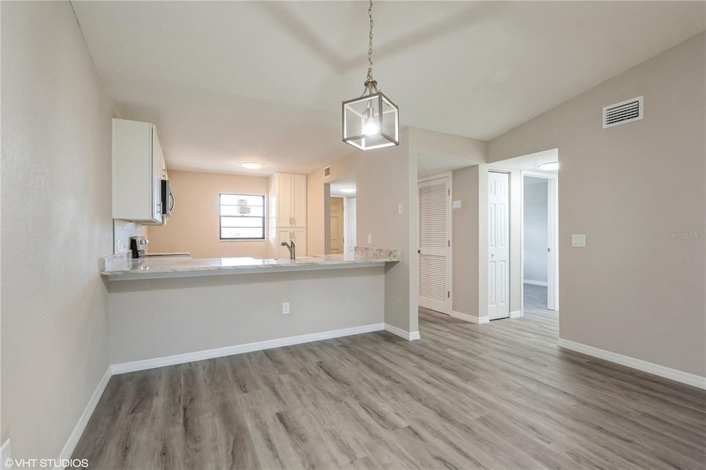 dining room end directly off of breakfast bar