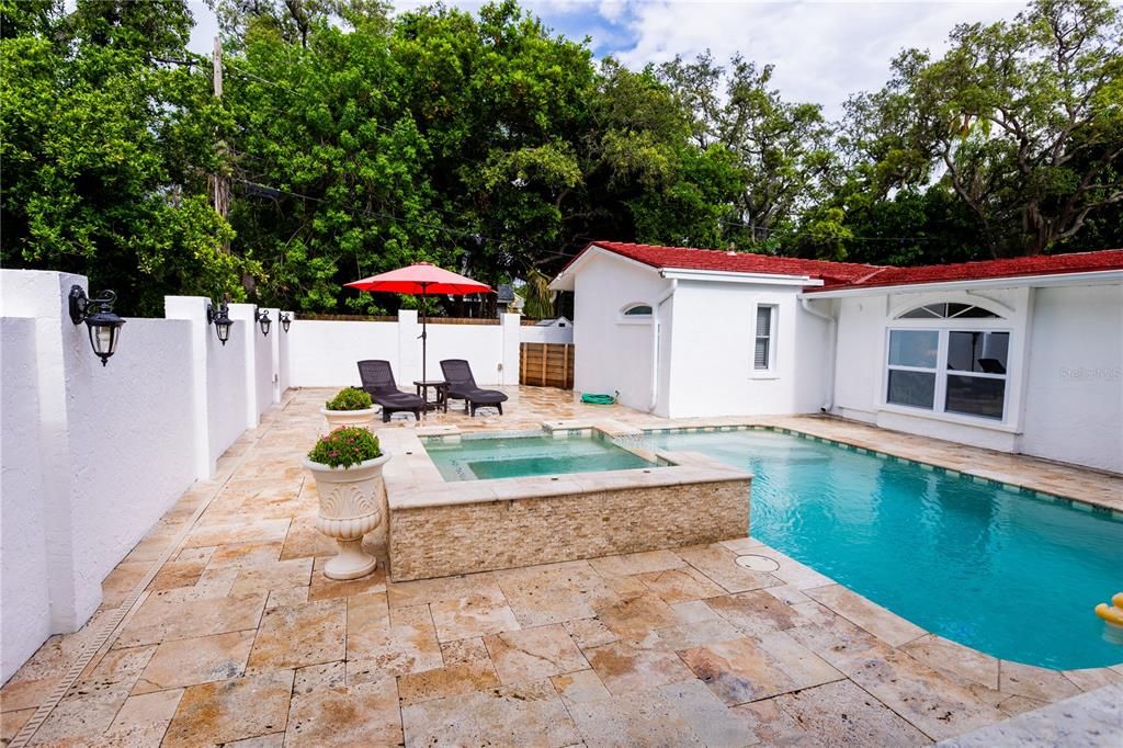 POOL DECK FACING BACK YARD