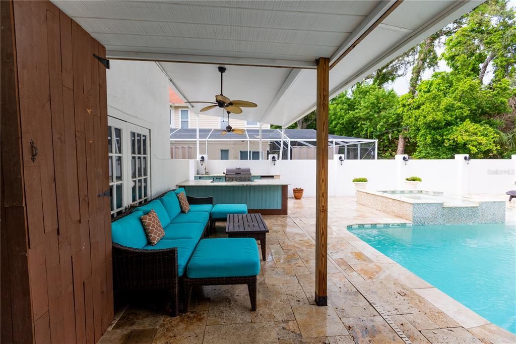 COVERED POOL PATIO FROM KITCHEN ENTRANCE