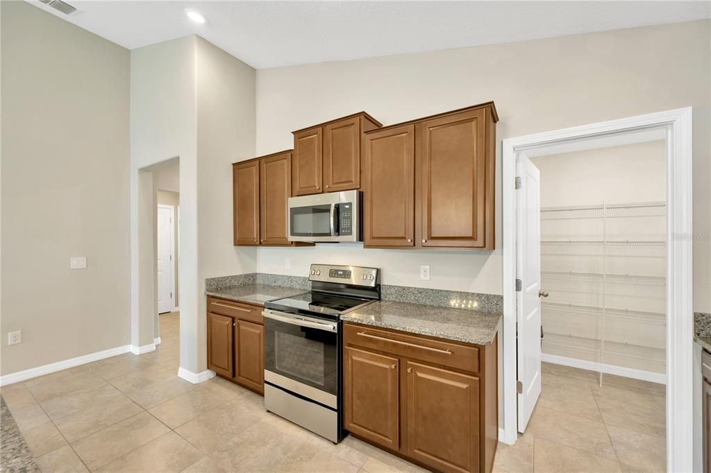 Large walk-in pantry provides more than enough storage.