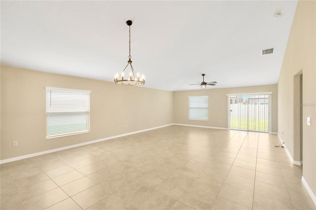 The massive great room is family/kitchen combo measuring 41' x 19'.