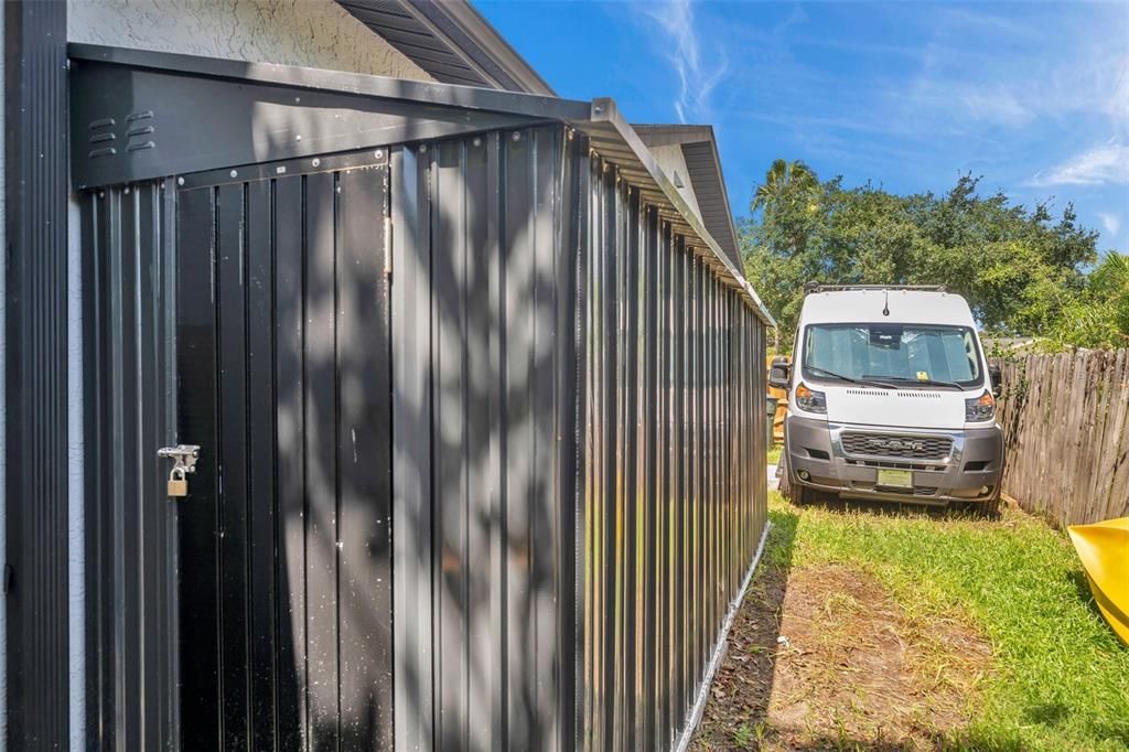 Room at the side for 2 new storage sheds and an RV