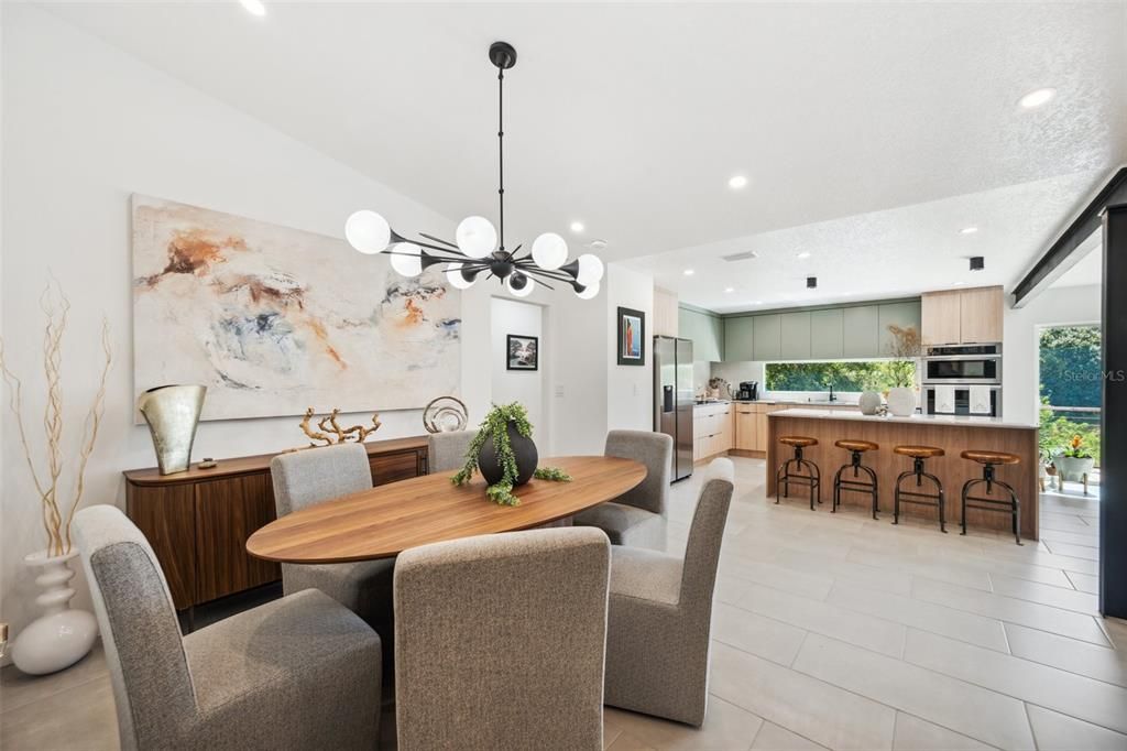 Dining room and kitchen