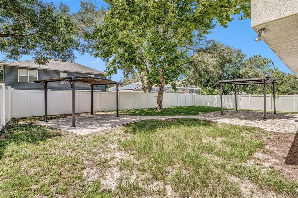 fully fenced backyard