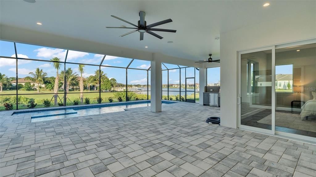 Patio view of pool and waterview