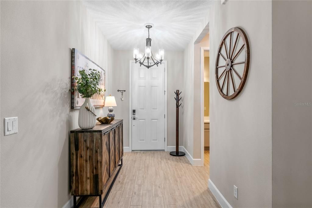 Foyer with high ceilings