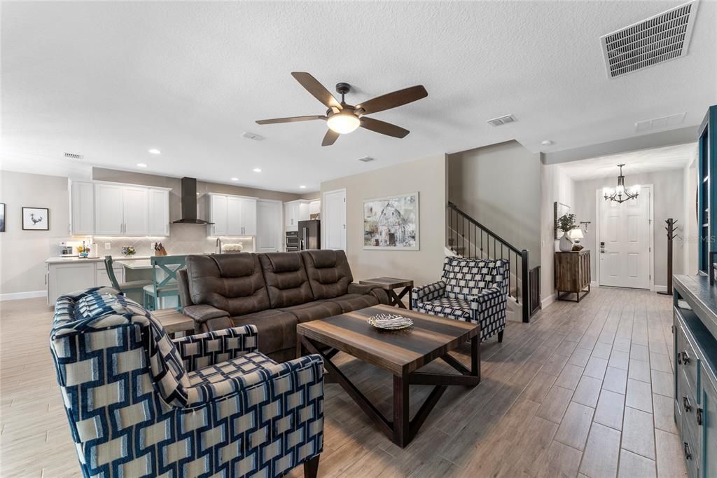 Wood tile floors throughout first floor