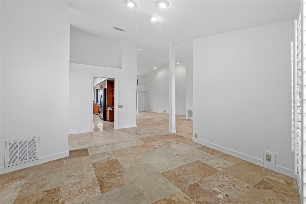 The view from the Dining Space/Flex Space to the Formal Living Room