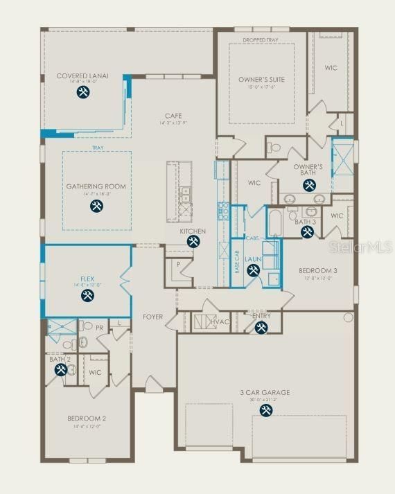 Floor plan with options selected