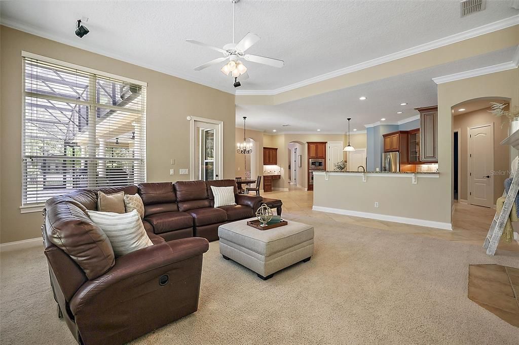 Living room with fireplace