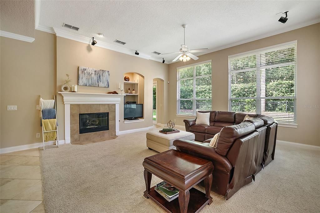 Living room with fireplace