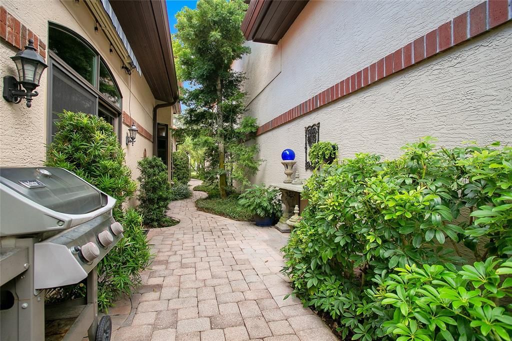 View of side garden courtyard