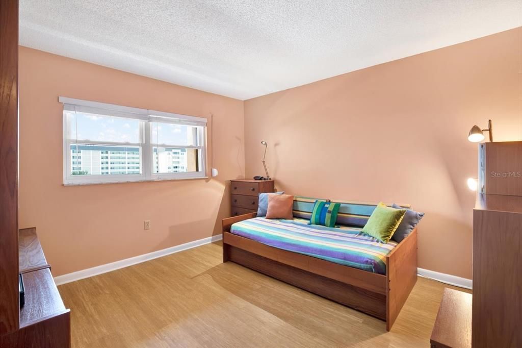 Guest bedroom with view of Hurricane Pass