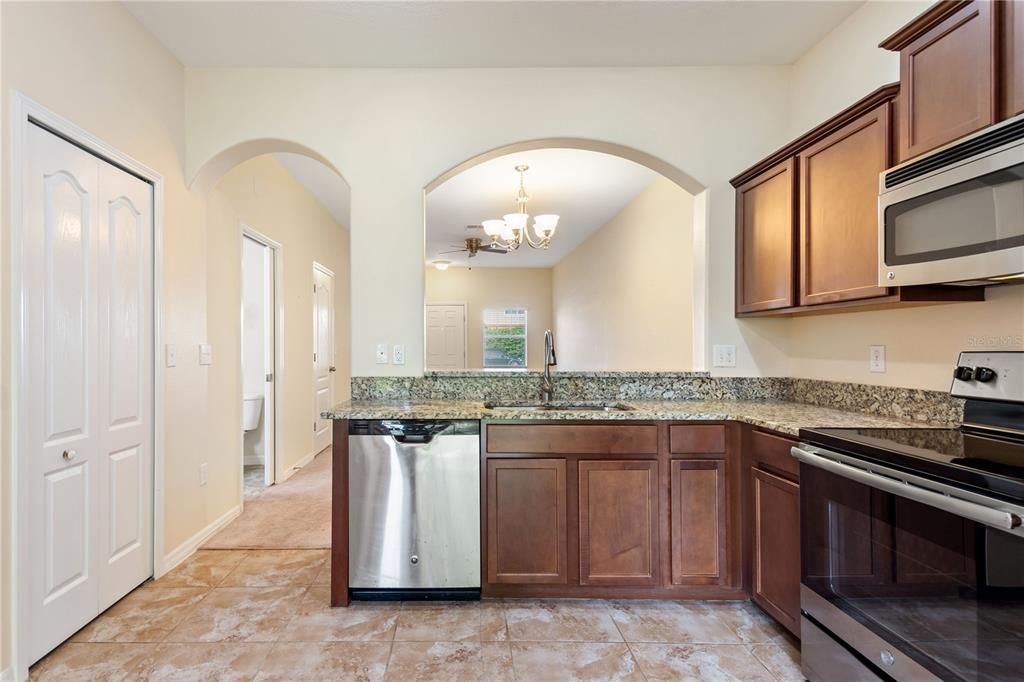 Kitchen View to Living Room