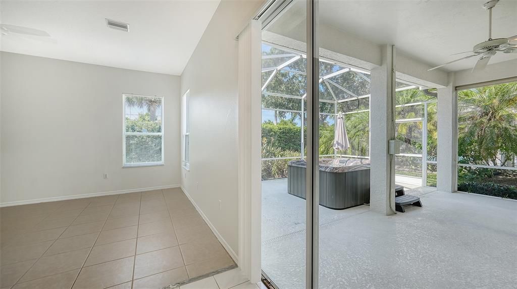 The Primary suite has a sliding door to the Lanai