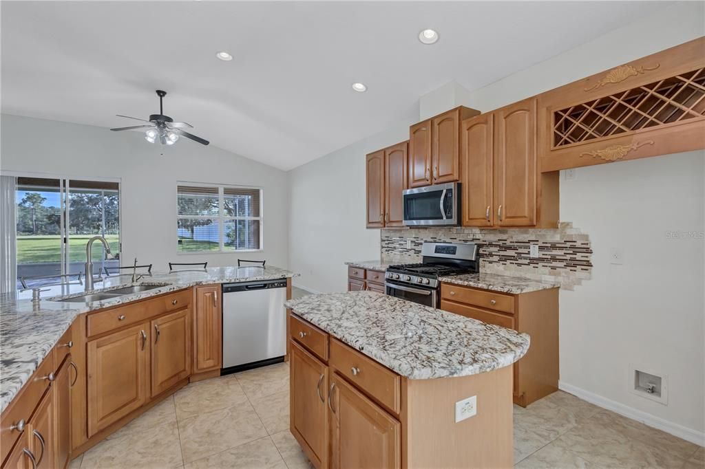 Kitchen with build-in pull out cabinet trays