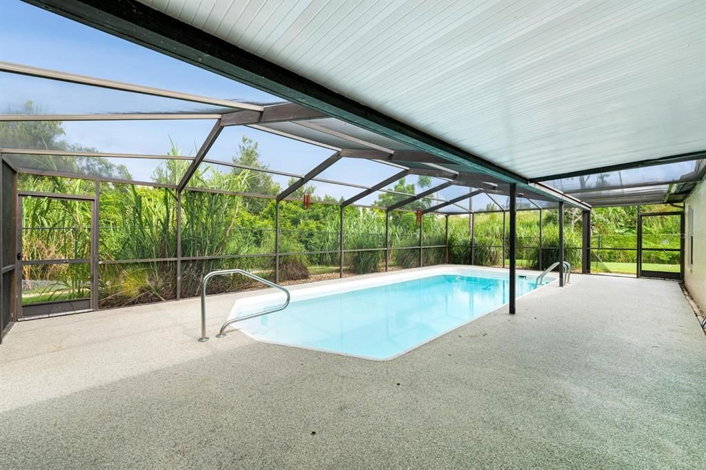 This property offers a lovely salt water pool and large deck